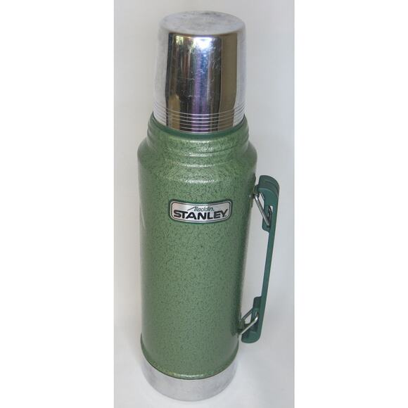 Aladdin STANLEY THERMOS Green Handle A-944DH Quart Stainless Steel Water Bottle - Picture 9 of 13
